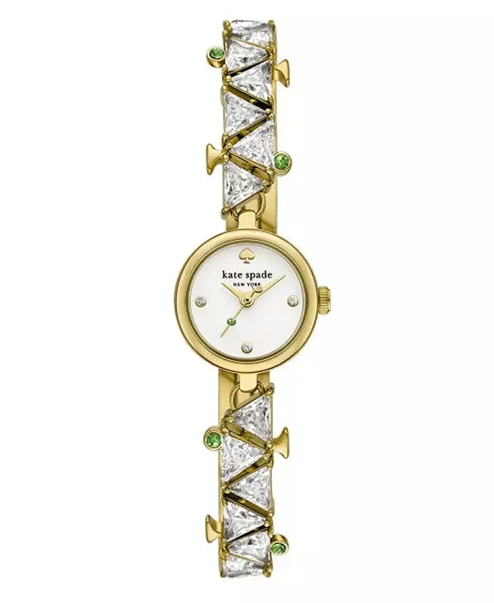 Kate Spade New York Women Watch Gold Trillion Crystal Cocktail Bangle Gold NWT